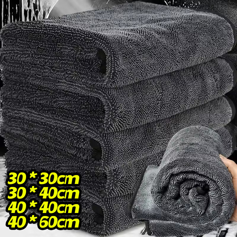 1/2/3 ชิ้น Super Water Absorbent Auto Extra Soft Rags - ผ้าขนหนูล้างรถไมโครไฟเบอร์แบบหนา