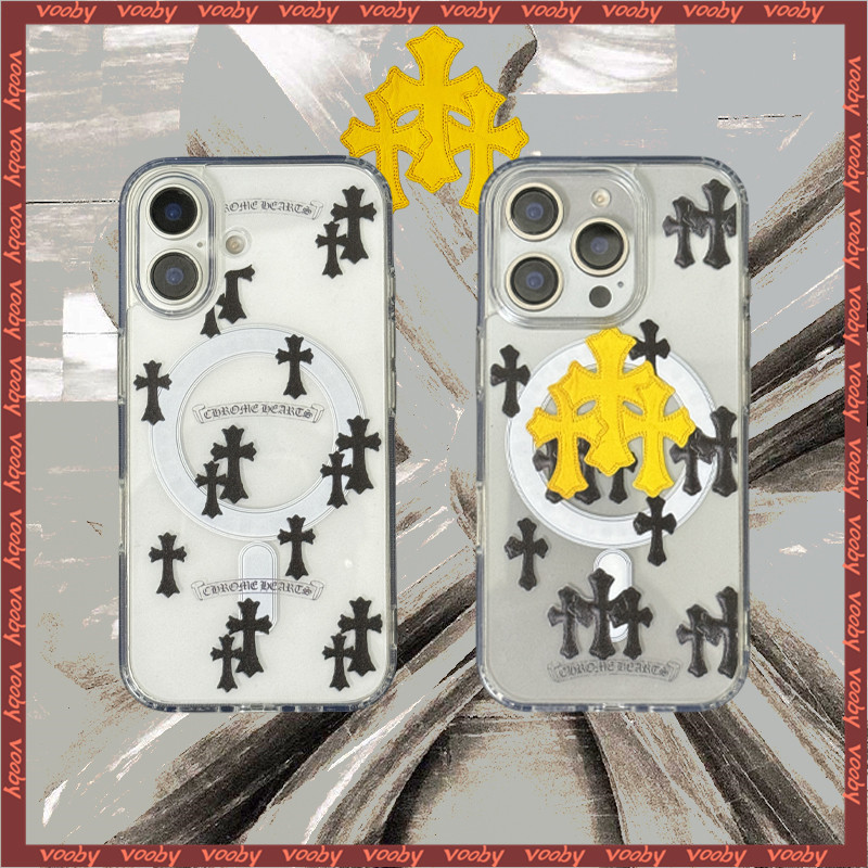 CH Cross Patch Graffiti Label Lucencyแม่เหล็กเคสโทรศัพท์เหมาะสําหรับIPhone17 17AIR 17Pro 16 16Pro 16PM 15 15P 15ProMax 14ProMax 14 14 14P 13 13P 13PM 12 12P 12PM 11 11P 11P 11P 11P 11PM XR 16P