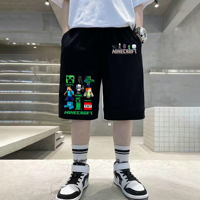ชุดกางเกงขาสั้นสำหรับเด็ก Minecraft กางเกงขาสั้นบางสำหรับเด็กชาย กางเกงขาสั้นห้าจุดสำหรับเด็กชาย - รูปที่ 4