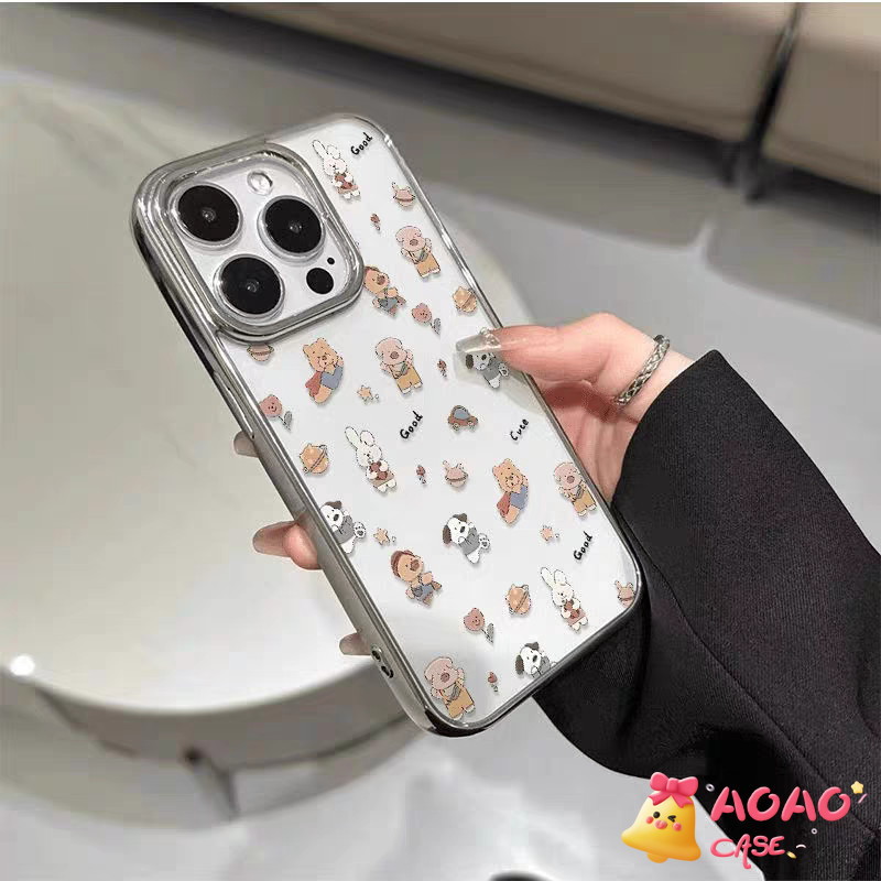 เคสไอโฟน 16 11 สำหรับ iPhone 15 11 16 13 14 12 Pro Max 8 7 14 15 16 Plus XR X XS MAX SE 2020 การ์ตูนน่ารักสัตว์เล็ก ๆ - รูปที่ 4