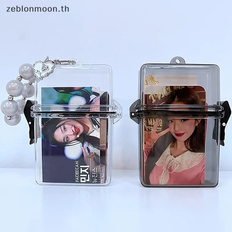 [H&B Apr] กล่องเก็บของโปร่งใส 3 นิ้วที่ใส่บัตรรูปถ่ายพร้อมเชือกเคสการ์ดกันน้ํากล่องกันฝุ่นสี่เหลี่ยมกลางแจ้งกล่องเก็บรูปถ่าย {th}
