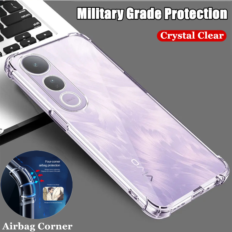 สําหรับ Vivo V50 Lite 5G V2440 Slim Crystal Clear Soft Silicone Jelly Case พร้อมสี่มุมเสริมฝาครอบโปร