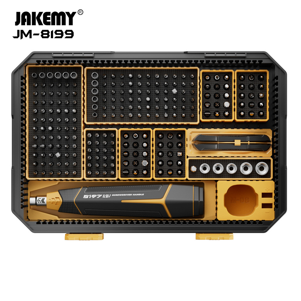 Jakemy JM-8199 257in1 ชุดเครื่องมือไขควงที่มีความแม่นยํา Magnetic CR-V เครื่องมือช่าง