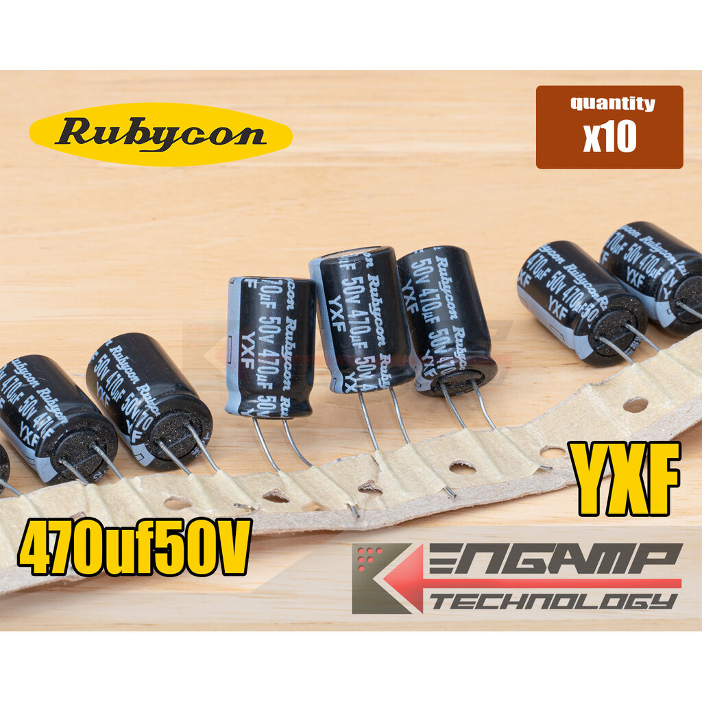 (10ตัว) [E-CAP] 470uF/50V 105C Rubycon YXF 12.5x20mm P=5mm