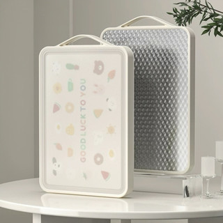 เขียงสแตนเลสใช้ได้ทั้ง2ด้าน (พลาสติก+ สแตนเลส)  มีช่องบดกระเ…