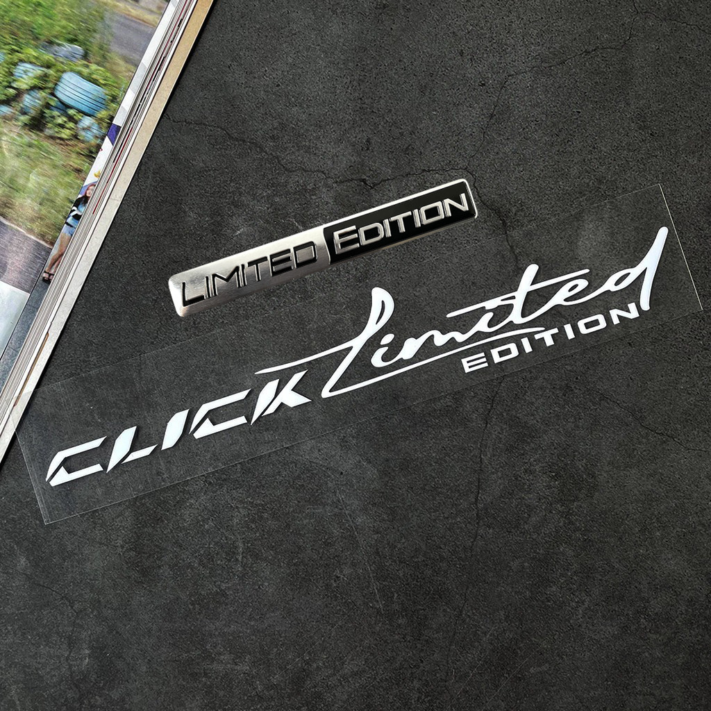 2 ชิ้น/Honda Click 125i 150i Click 160 V2 V3 Limited Edition สติ๊กเกอร์  มอเตอร์ไซค์ อุปกรณ์ตกแต่งกันน้ํา 3D อลูมิเนียมวัสดุ Limited โลโก้ Tank บังโคลน Cover ตกแต่ง  รูปลอก