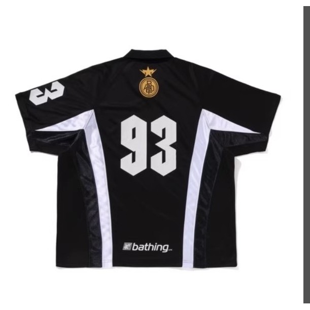 93หมายเลขพิมพ์ตัวอักษรรูปแบบกีฬาแขนสั้นเสื้อยืดฟุตบอลด้านบน