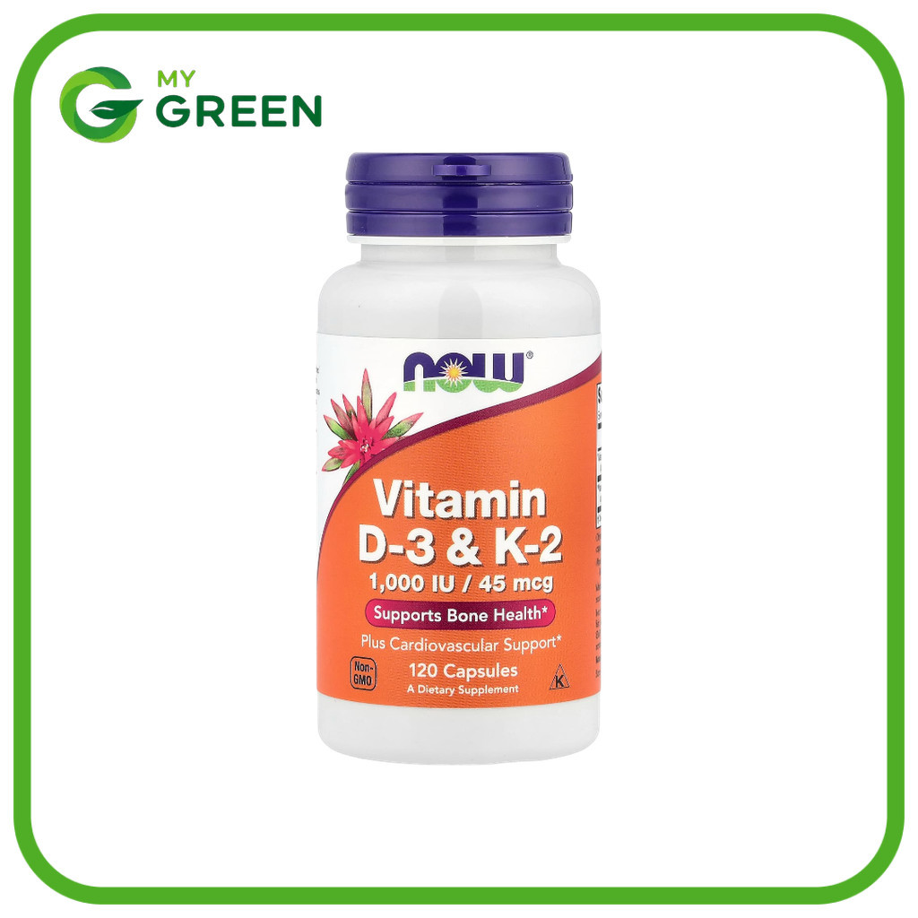 NOW Foods, Vitamin D-3 & K-2, 120 Veg Capsules
