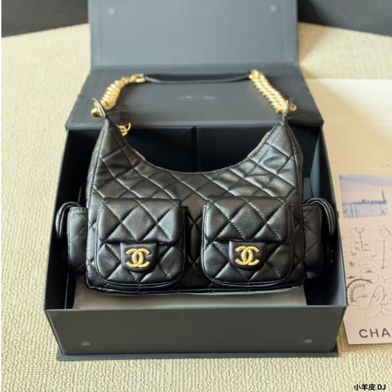 25C JENNIE HOBO Bag Hippie Bag หนังแท้ Retro All-Match Female Bag CH333333-120ZQ 220250416