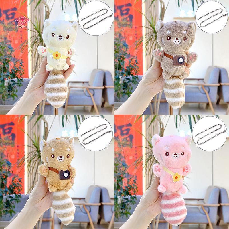 HWETR การ์ตูนตุ๊กตาสัตว์กระรอกน้อยพวงกุญแจประณีตน่ารักจี้ Plush Kawaii ตุ๊กตาสัตว์พวงกุญแจกระเป๋าตกแต่งของขวัญใหม่