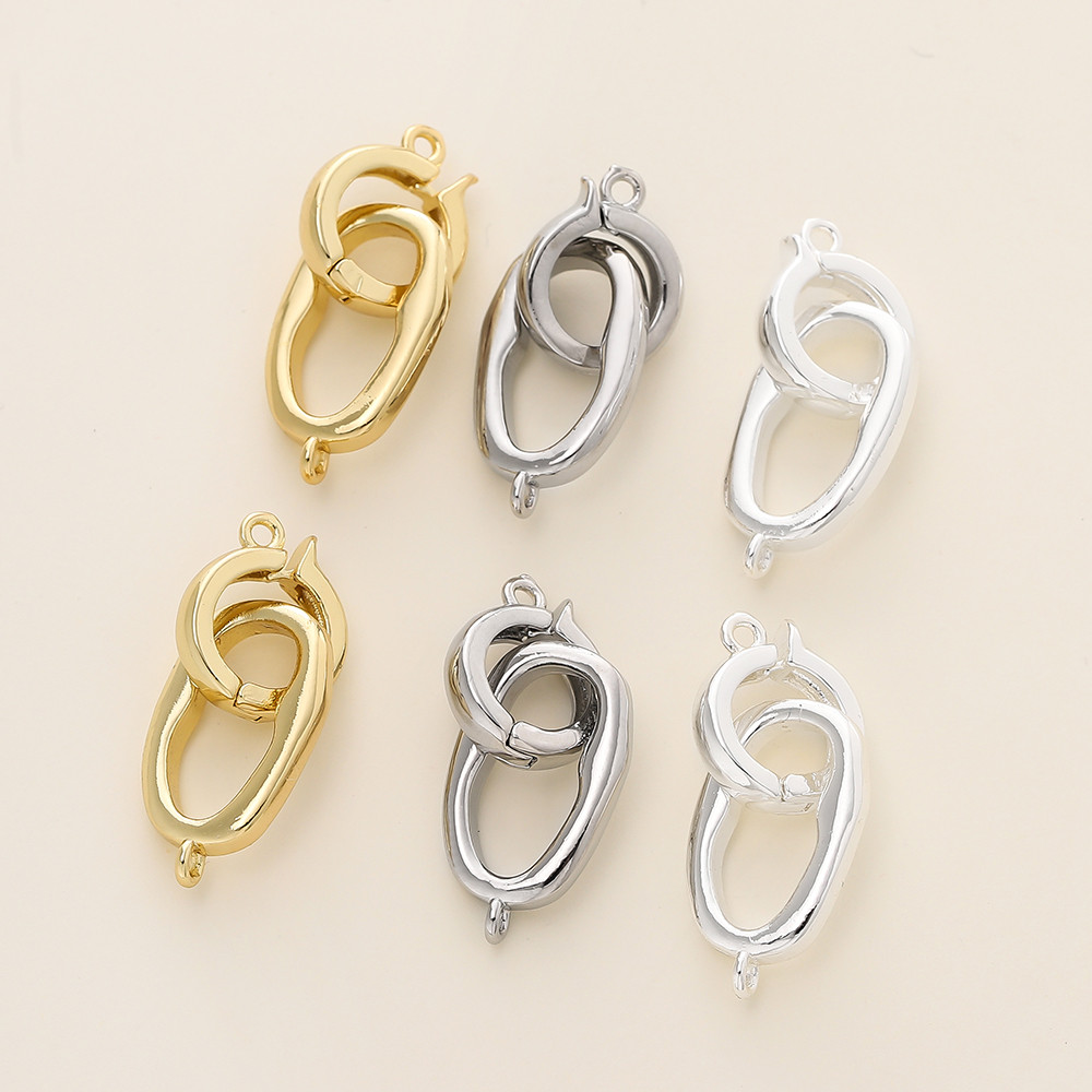St. kunkka 2 ชิ้น 18K สี Retention ทองแท้ทองแดงไม่สม่ําเสมอสร้อยคอสร้อยข้อมือหัวเข็มขัดสามารถใช้สําหรับ DIY เครื่องประดับทํา