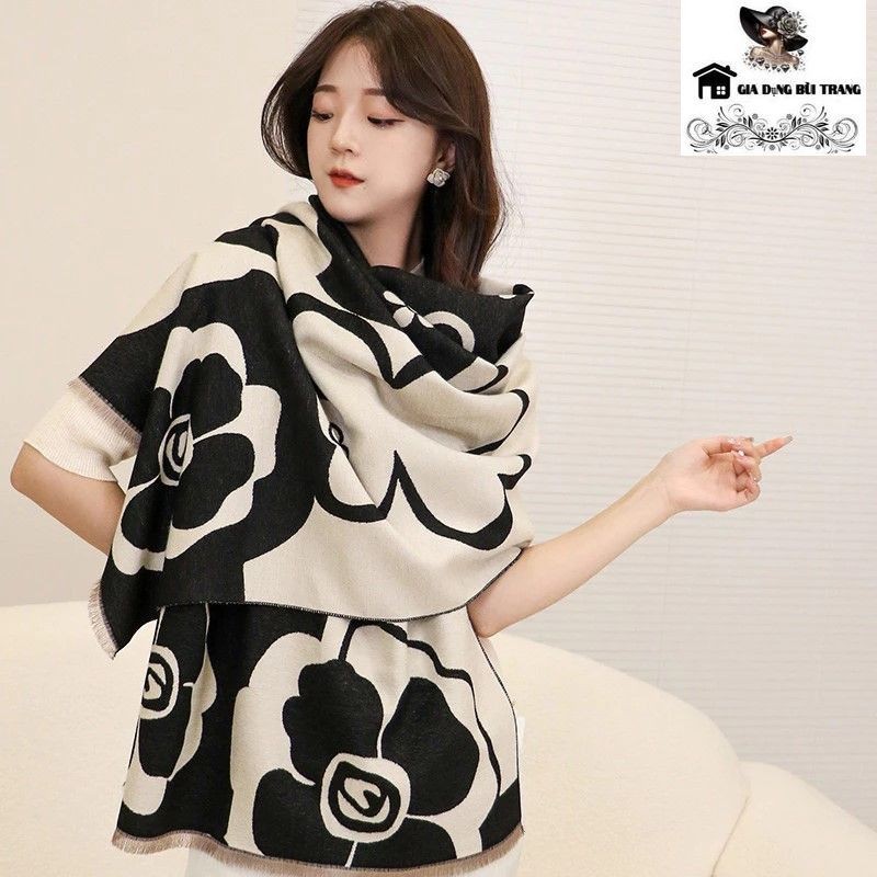 [HIGH QUALITY] ผ้าคลุมไหล่ Camellia Square (ขนาด 65*185cm) ผ้าพันคอเกาหลี PC Easy to Coordinate.MAK0
