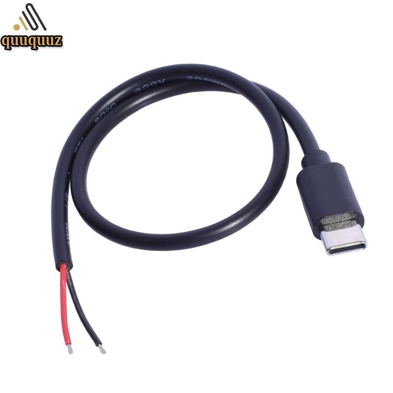 QUU USB Type C Male Plug to 2Pin Pigtail Cable 15W 30CM สําหรับซ่อมหรือเปลี่ยนความต้องการการชาร์จ
