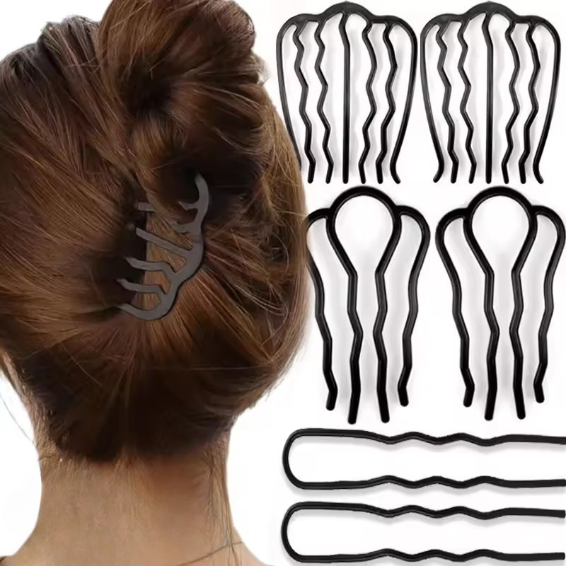 U-Shaped French Twist Hair Comb / Messy Bun Hair Pin Clip / Braiding Hair Stying Tool