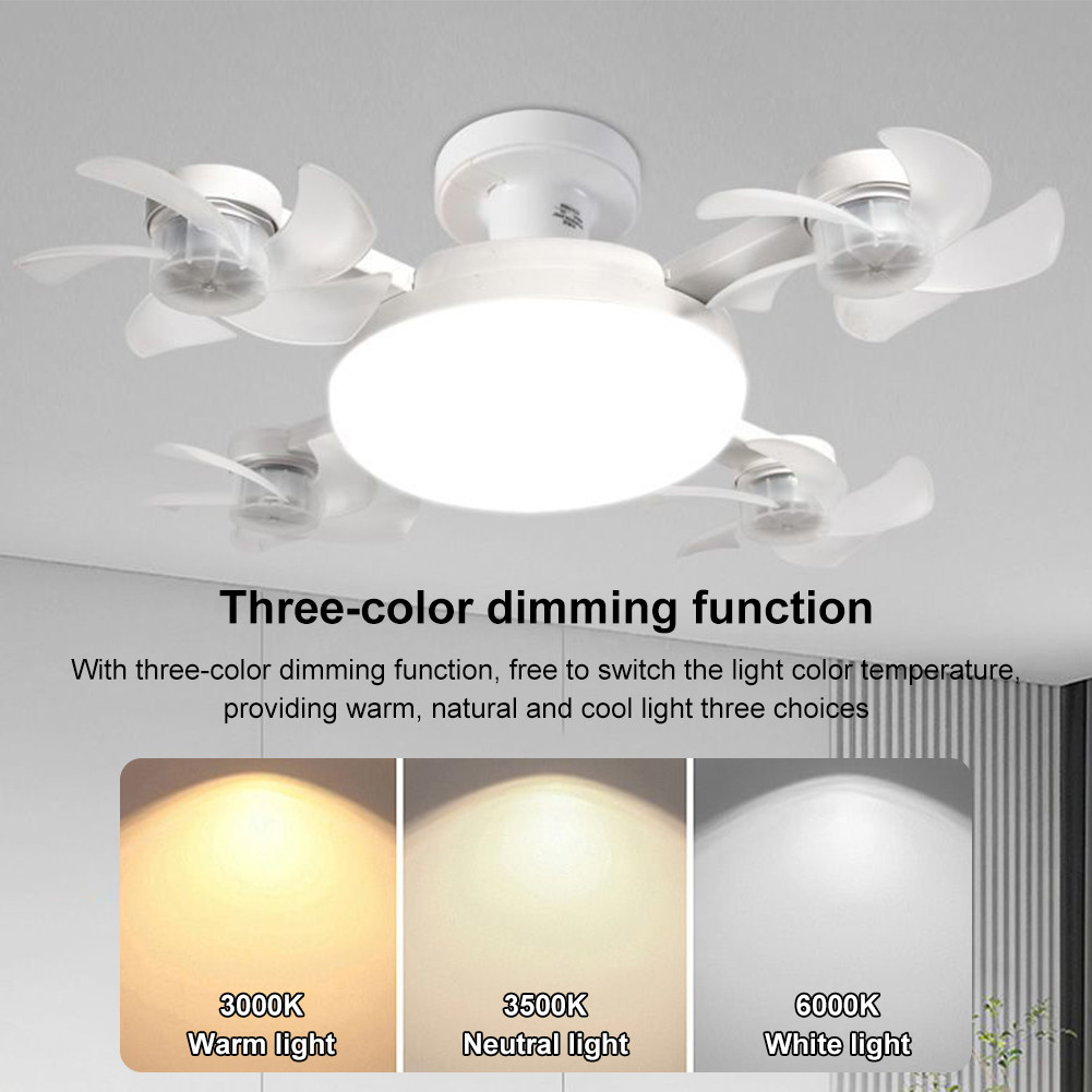 2 in 1 พัดลมเพดานไฟ LED พร้อมรีโมทคอนโทรลปรับไฟฟ้า 3 สปีด 110V 220V 85-265V 50W E27 อินเทอร์เฟซพัดลมไร้สาย Universal Dimming เหมาะสําหรับห้องรับประทานอาหารห้องนอน Liv