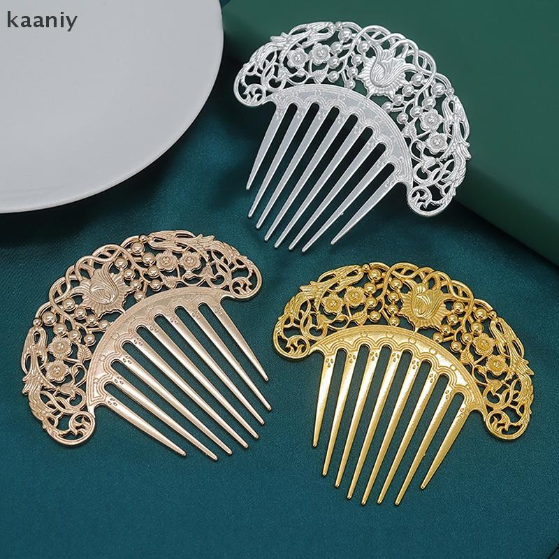 [KAN] จีน Hairpin Retro หวีผม Hanfu จาน เครื่องประดับผม Hollow แกะสลักประณีต อุปกรณ์เสริมผม ของขวัญ FXH