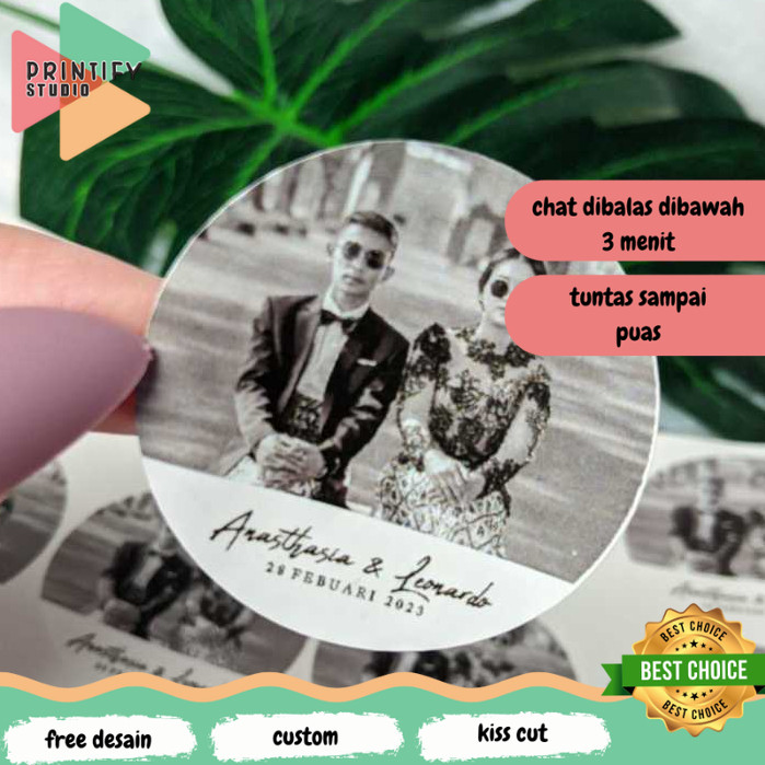 Printify 2-4 สติ๊กเกอร์แต่งงานของที่ระลึกสติกเกอร์ที่กําหนดเองอวยพรงานแต่งงานเหตุการณ์งานแต่งงานการอ