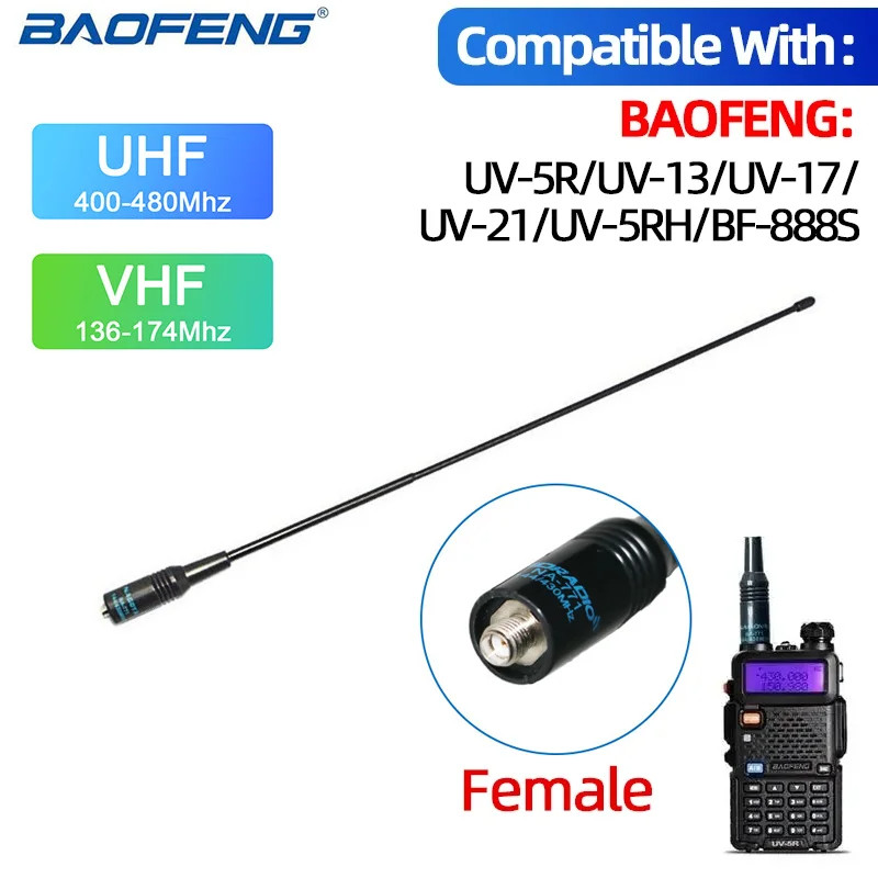 นาโกย่า NA-771 เสาอากาศ SMA หญิง Dual Band VHF/UHF 10W Walkie Talkie เสาอากาศระยะไกลสําหรับ Baofeng UV-5R UV-5RM UV-82 BF-888S Quansheng UV-K6 K5
