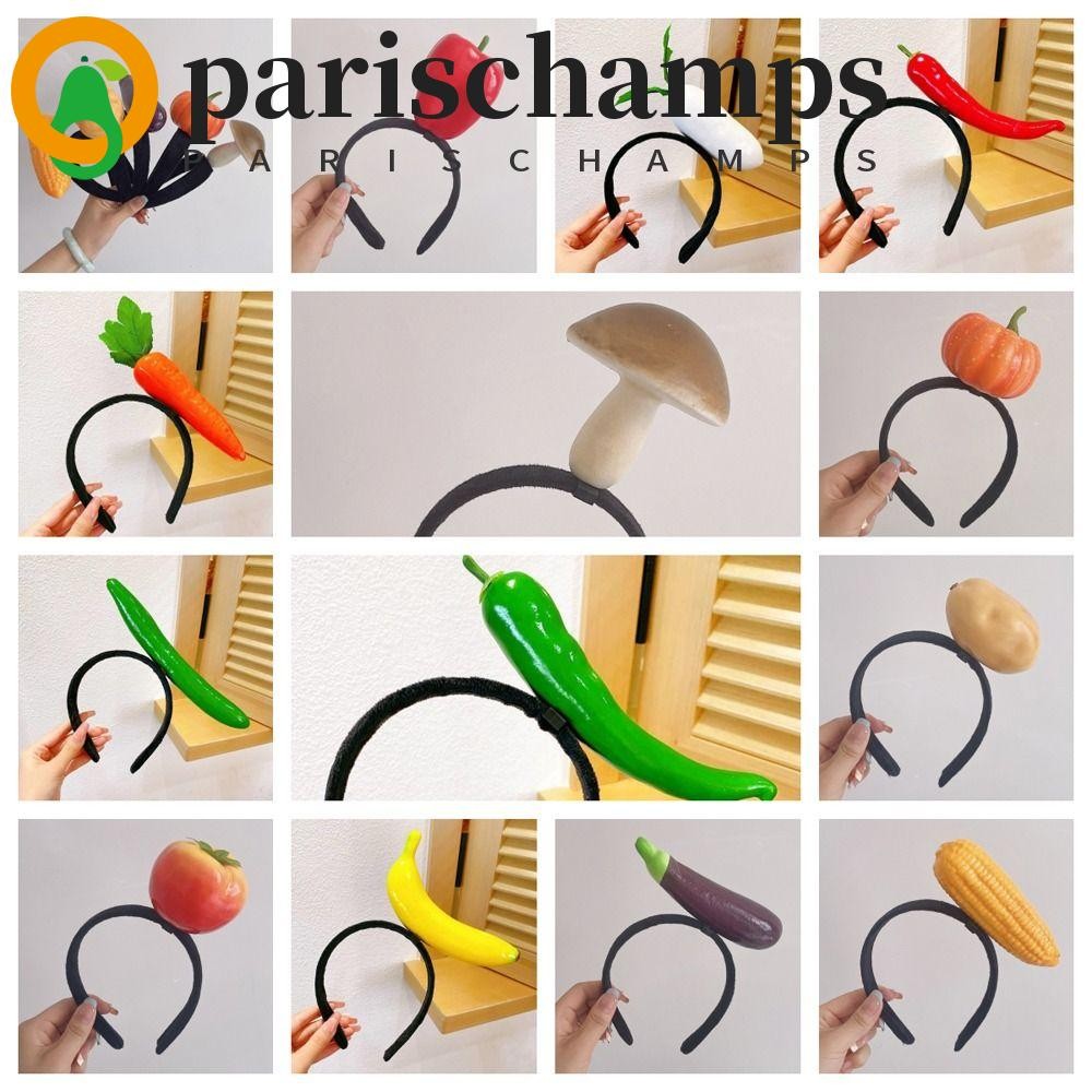 PARISCHAMPS ห่วงผมอาหารจําลอง,ที่คาดผมผลไม้มันฝรั่งมะเขือเทศ,ที่คาดผมกล้วยบุคลิกภาพสไตล์เกาหลีวงผมผักหญิง/หญิง