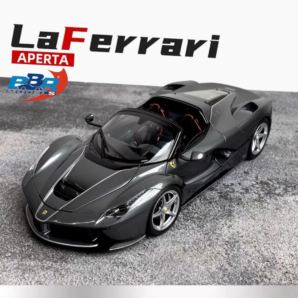 1: 18 BBR Ferrari LaFerrari LaFerrari Convertible Version Supercar โลหะสีเทาจําลองรถรุ่นเครื่องประดั