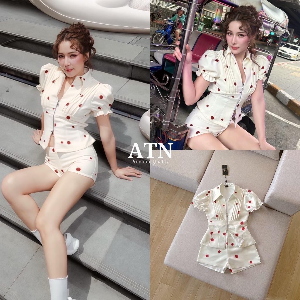 M.shop (พร้อมส่ง) Atn135 ชุดSet 2ชิ้น เสื้อคอปกแขนตุ๊กตา หน้าอกมีฟองน้ำ+กางเกงเอวต่ำ รุ่นขายดี M.