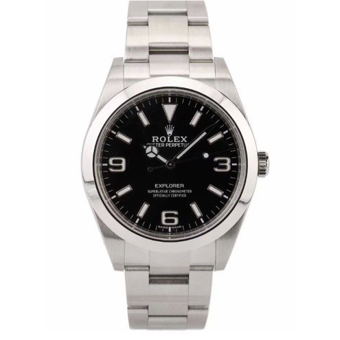 Rolex Explorer Series Mens 39mm Black Dial Automatic Watch# นาฬิกาอัตโนมัติ
