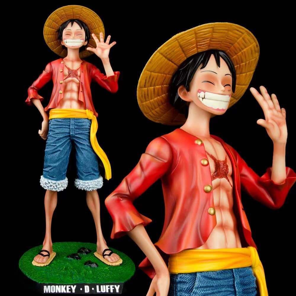 อะนิเมะ One Piece ชุดขนาดใหญ่หน้ายิ้ม Luffy หมวกฟาง Luffy Hand-Made ชุดเครื่องประดับของเล่น