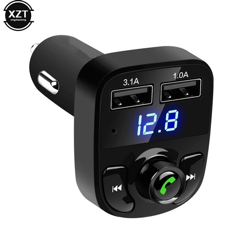 X8 รถ Dual USB Fast Charger เครื่องส่งสัญญาณ FM บลูทูธ 5.0 ชุดแฮนด์ฟรีรถ Audio Modulator MP3 เครื่อง