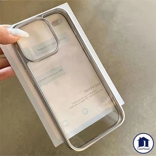 การชุบที่หรูหราเคสใสเรียบง่ายเข้ากันได้สำหรับ IPhone 16 17 11 15 13 14 12 Pro Max XR 7 8 Plus X XS SE 2020 15 14Plus