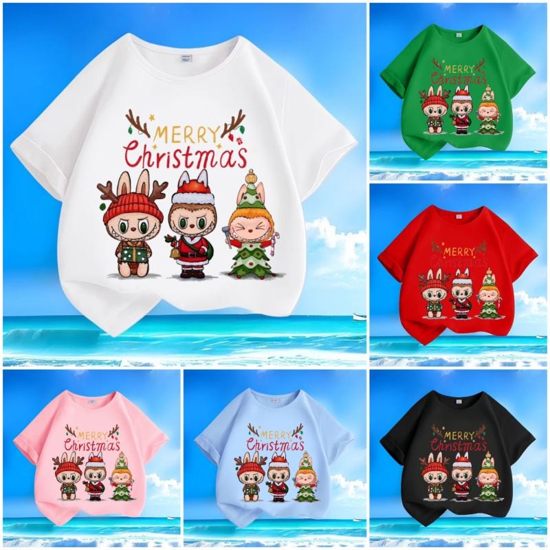 labubu clothes popmart tshirt for kids Christmas clothes R1