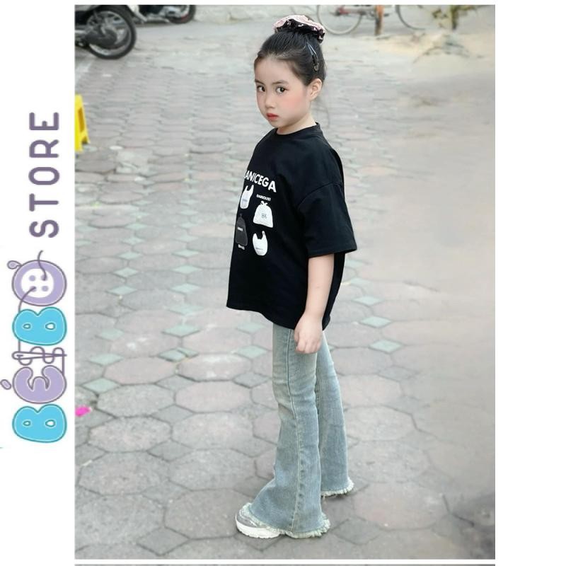 กางเกงยีนส์ขาบานเด็กหญิงสีฟ้าอ่อนสุดน่ารักสไตล์เกาหลีสําหรับเด็กผู้หญิงใส่ไปโรงเรียนและออกไปข้างนอก - รูปที่ 3