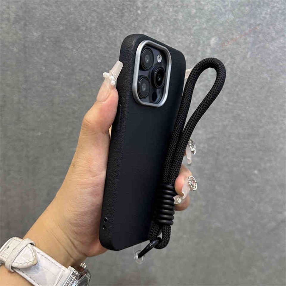 หรูหรา Lanyard เคสโทรศัพท์สําหรับ IPhone 11 13 12 16 15 Pro Max Plus 11Pro 13Pro X XR XS Max 14Pro 15Pro 16Pro Max กรณี PU หนังซิลิโคนเหลวป้องกันสายกันกระแทกฝาครอบ