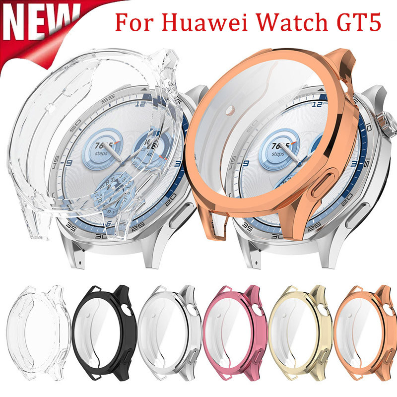 Tpu Full case All Cover Screen Protector Glass สําหรับ Huawei นาฬิกา GT5 Pro 46 มม.SmartWatch ป้องกันหน้าจอสําหรับ Huawei นาฬิกา GT 5Pro 41 มม.ฝาครอบอุปกรณ์เสริม