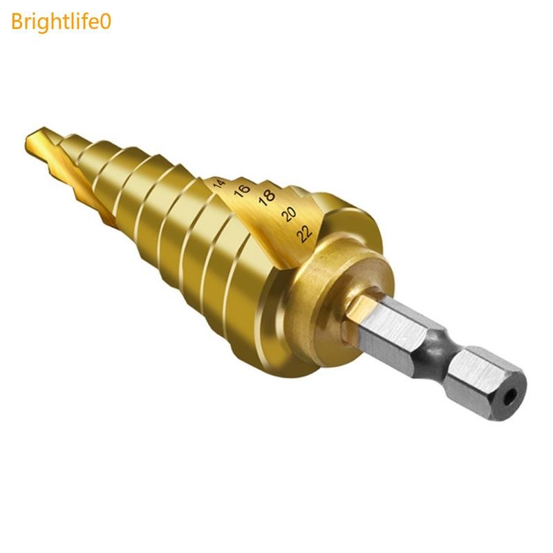 Brigh กรวยเจาะ Bit Hole เครื่องตัด 4-22 มม.HSS Hex ความเร็วเหล็กสําหรับไทเทเนียมเคลือบ S