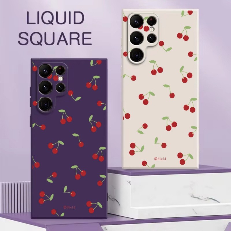 Samsung S26 Ultra S25 FE S25 Ultra S24 Ultra A56 A54 Cherries เคสซิลิโคนอ่อนนุ่มสําหรับ Galaxy S25 Plus S24+ S23 FE S22 A55 A54 A05 A15 A35 Anti-ลายนิ้วมือกันกระแทก