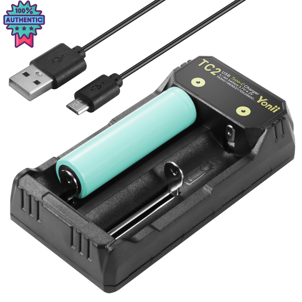 Yonii TC2 3.7V 18650 21700 26650 Charger Li-ion battery เครื่องชาร์จ 18650 NIMH AA/AAA แ 2 ช่อง เต็ม