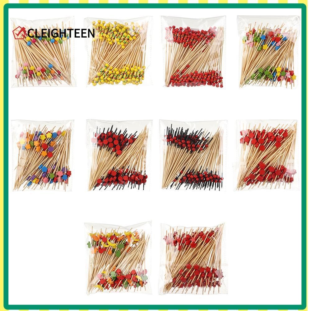 Cleighteen 100 ชิ้นไม้ไผ่ Picks งานแต่งงาน Supply ไม้จิ้มฟัน Skewer สลัดแซนวิชไม้จิ้มฟันสลัดผัก Sticks อาหารผลไม้ค็อกเทลตกแต่ง
