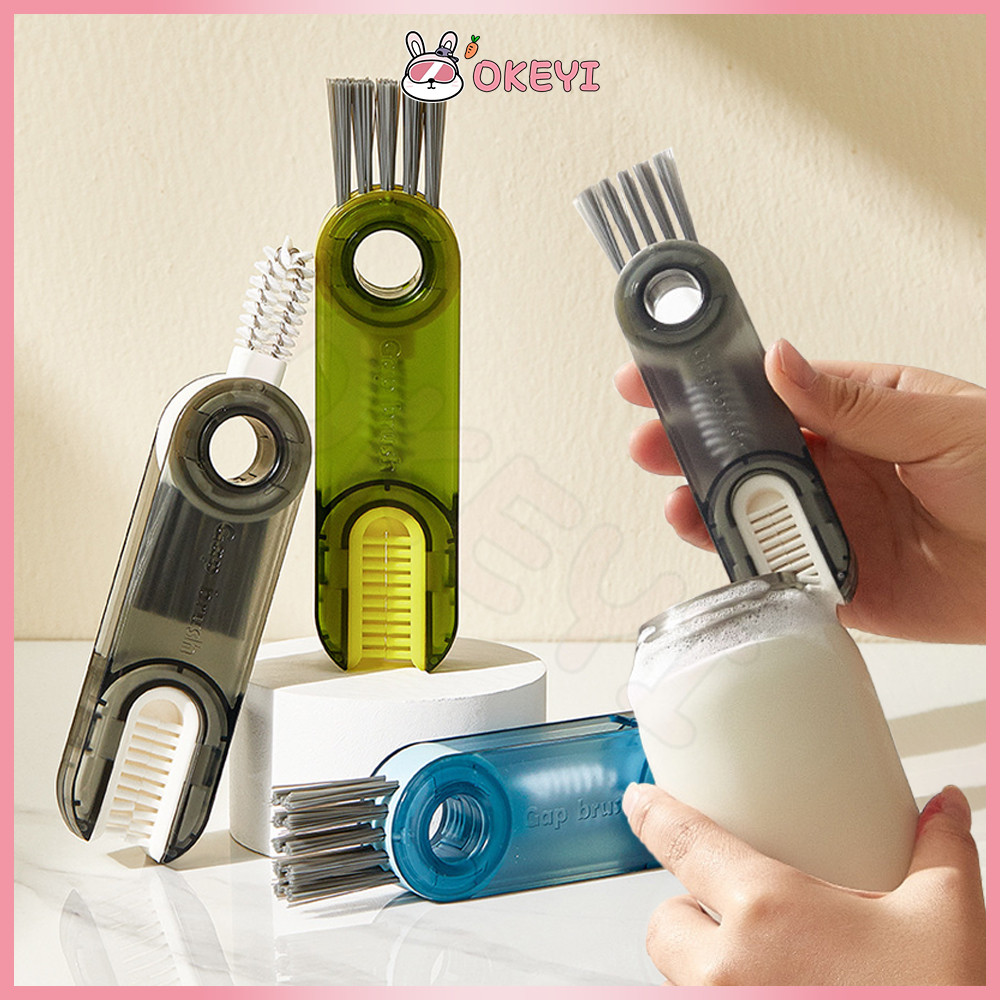 OKEYI แปรงล้างขวด ล้างขวดนม แบบพกพา ล้างขวด 3 in 1  แปรงขวดนม  หมุนได้360 แปรงขวด