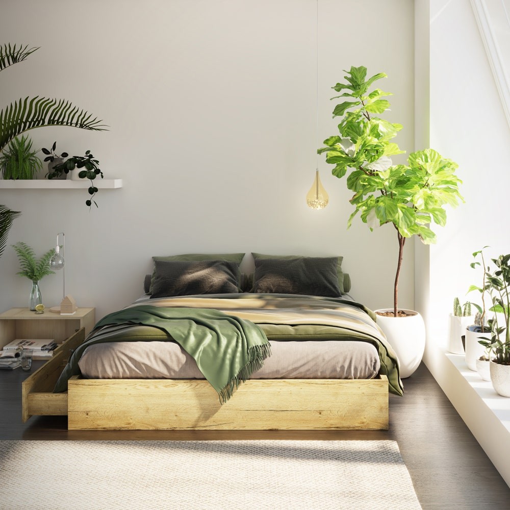 SB Design Square เตียง 5 ฟุต รุ่น Bruz สีไม้อ่อน (160x204x30 ซม.) แบรนด์ CLICHE