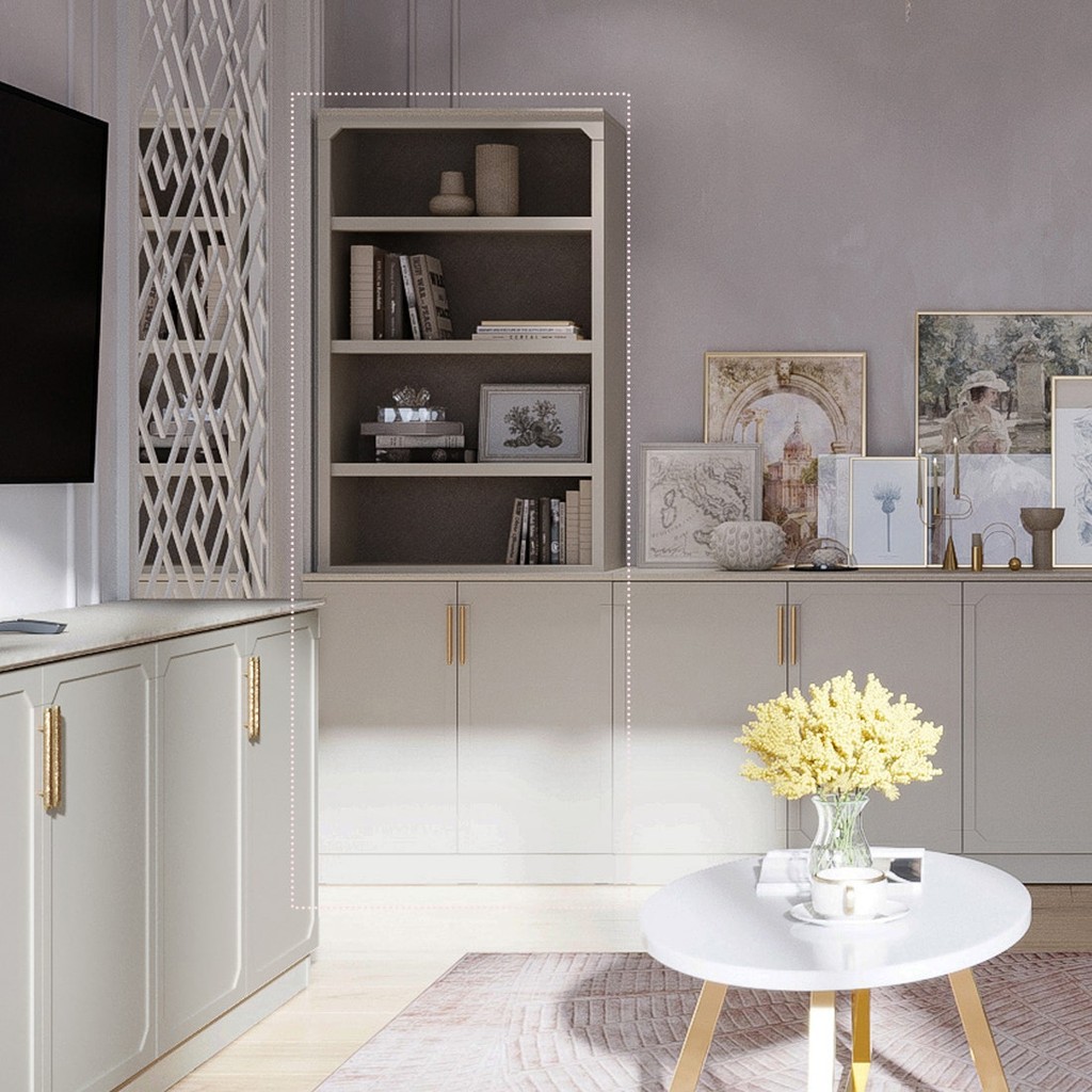 SB Design Square ตู้สูงขนาด 80 ซม.รุ่น Quinn สีเทาอ่อน (80x40x200 ซม.) แบรนด์ SB FURNITURE