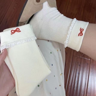 ลูกไม้นัวเนียโบว์ถุงเท้าโลลิต้าบัลเล่ต์สไตล์ข้อมือ เจเค วิทยาลัยสไตล์เกาหลี อิน สไตล์ถุงเท้าผ้าฝ้าย