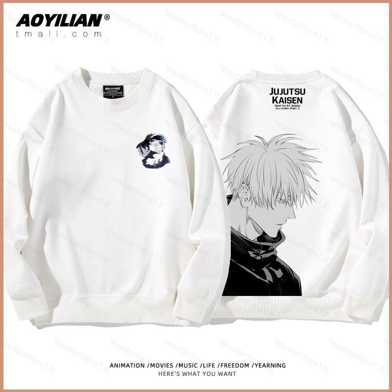Jason Jujutsu Kaisen อะนิเมะ Hoodie แขนยาว Unisex กราฟิกเสื้อกันหนาวคอสเพลย์ Satoru Gojo Top Harajuku Pullover Overs