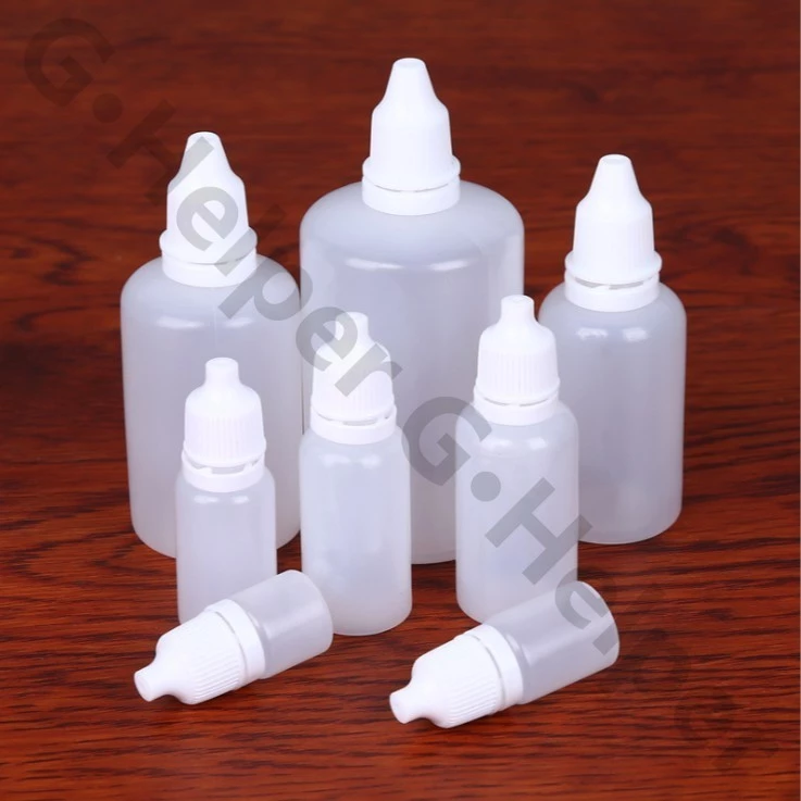 100pcs พร้อมส่ง 3/5/10/15/20/30/50/100ml ขวดบีบหยด ขวดและฝาสีขาว Dropper Bottle ขวดยาหยอดตา วัสดุพลาสติกPE