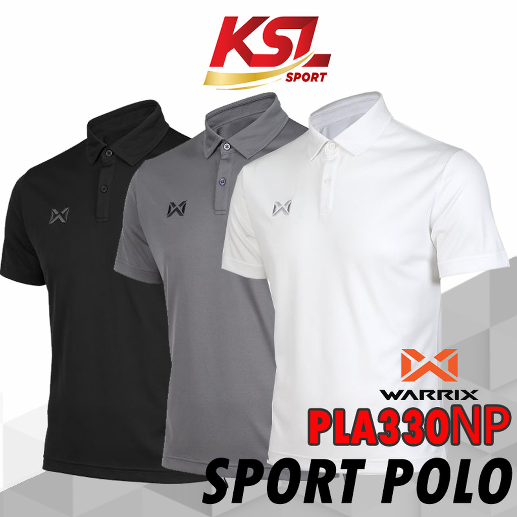 WARRIX เสื้อโปโลวอริกซ์รุ่น WA-PLA330NP เสื้อวาริกซ์ ของแท้ ไม่มีกระเป๋าสีล้วน ใส่สบาย ไม่ต้องรีด สี