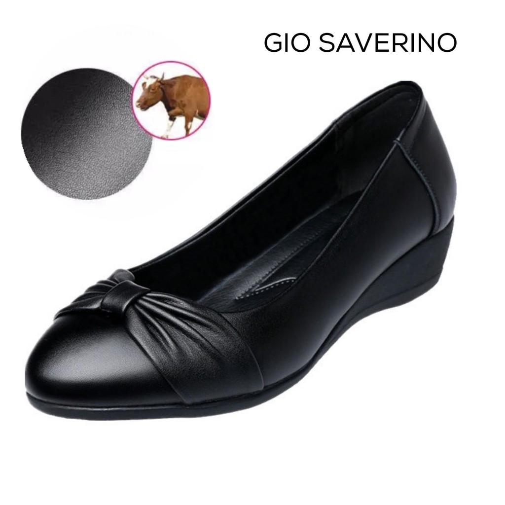 Gio Saverino Womens Black Wedges Shoes Madison Black Heels Shoes