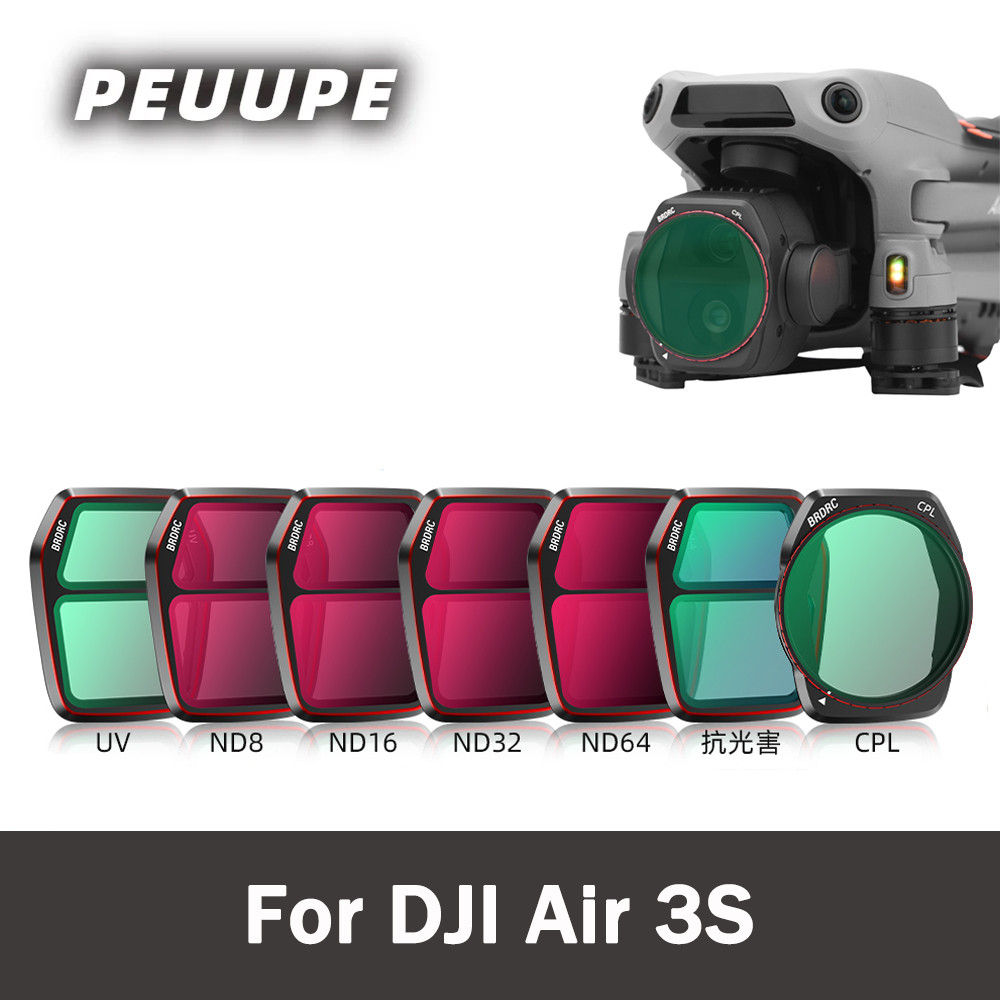 ตัวกรองเลนส์โดรนสําหรับ DJI AIR3S Filter Combo UV Protector ND ตัวกรอง CPL Polarization Anti-Light D
