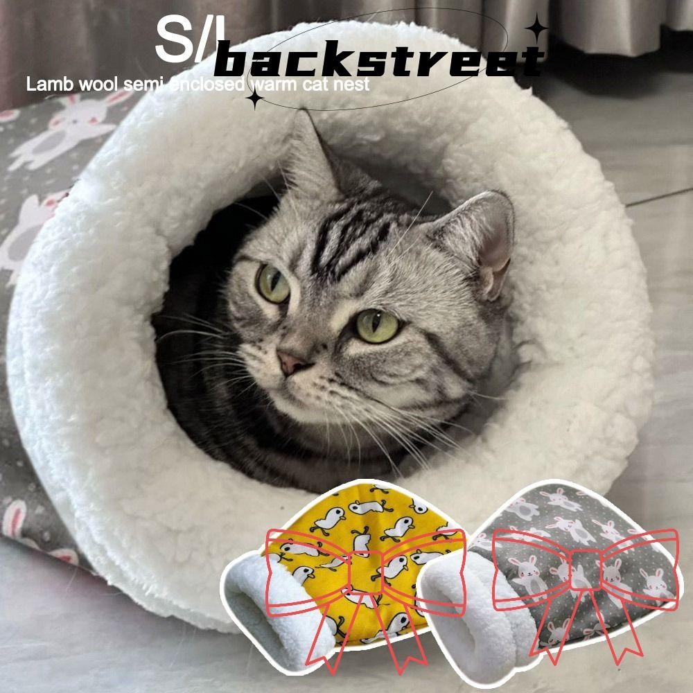 Backstage Cat Cave Bed, กระเป๋าประเภทการ์ตูนแมวถุงนอน, Creative Plush ฤดูหนาว Warm หนาสัตว์เลี้ยง Snuggle กระสอบอุปกรณ์สัตว์เลี้ยง