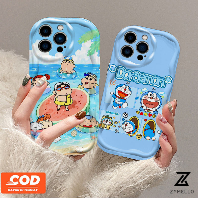 Case for VIVO Y28 Y03 Y18 Y02T Y100 Y19S Y17S Y27 Y02 Y35 Y36 Y56 Y22 Y12 Y20 Y21 Y33S Y30 Y15 Y15S Y15A Y16 Y12A Y11 Y21A Y50 Y20A Y91C เคสมือถือ TPU กันกระแทกลายการ์ตูนโดราเอมอนสุดน่ารัก