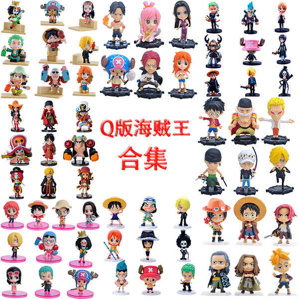 ตู้โมเดล โมเดลอนิเมะ รุ่น Q One Piece ตุ๊กตาทำด้วยมือโมเดลอุปกรณ์ตกแต่งรถยนต์แผงขายของแอนิเมชั่นชุดต