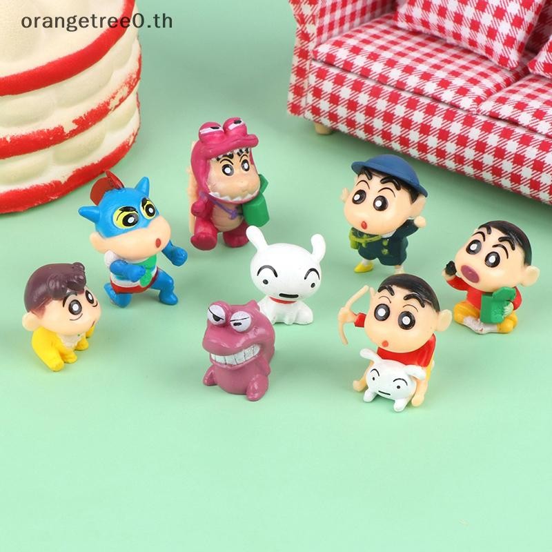 หรือ 8 ชิ้น Crayon Shin-Chan ตุ๊กตาอะนิเมะตัวเลขน่ารักเดสก์ท็อปเครื่องประดับรถตกแต่งบ้านของเล่นเด็กตุ๊กตา Micro ภูมิทัศน์เครื่องประดับเค้กตกแต่งใส่ oe